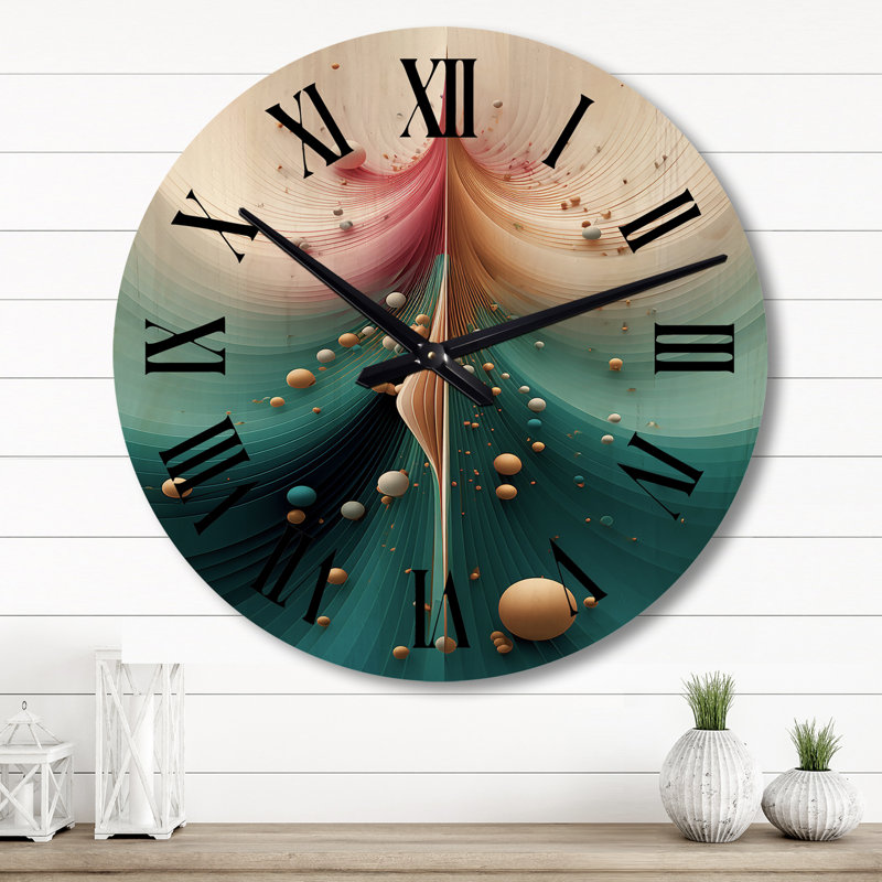 Horloge murale en bois massif Rossleigh, Grand