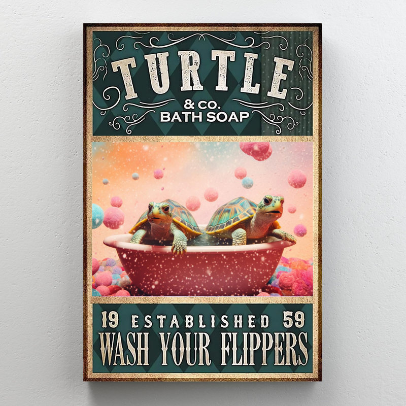 «Turtle Bath Soap On Canvas», impression sur toile, H 36 po x l 24 po x P 1,25 po