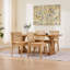 Ensemble de 2 chaises de salle à manger en rotin, chaises de cuisine de ferme avec dossier en canne, chaises d'appoint modernes de style Mid-Century avec structure en bois franc naturel, éponge douce et coussin à ressorts en S pour la cuisine, brun clair-129460949