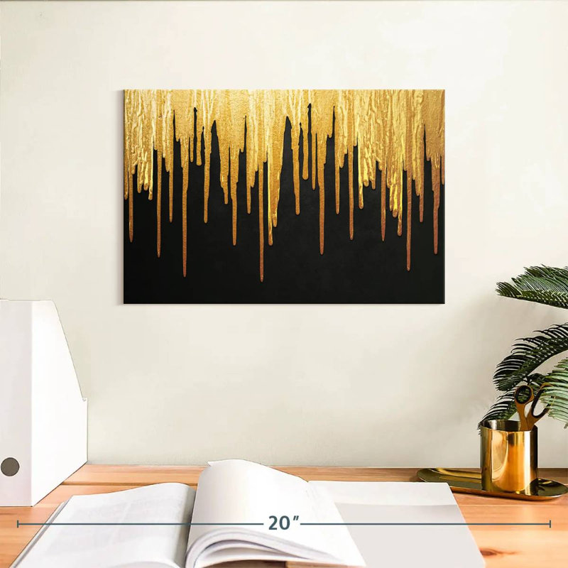 Avery Gold Paint Drip, 8" H x 12" W