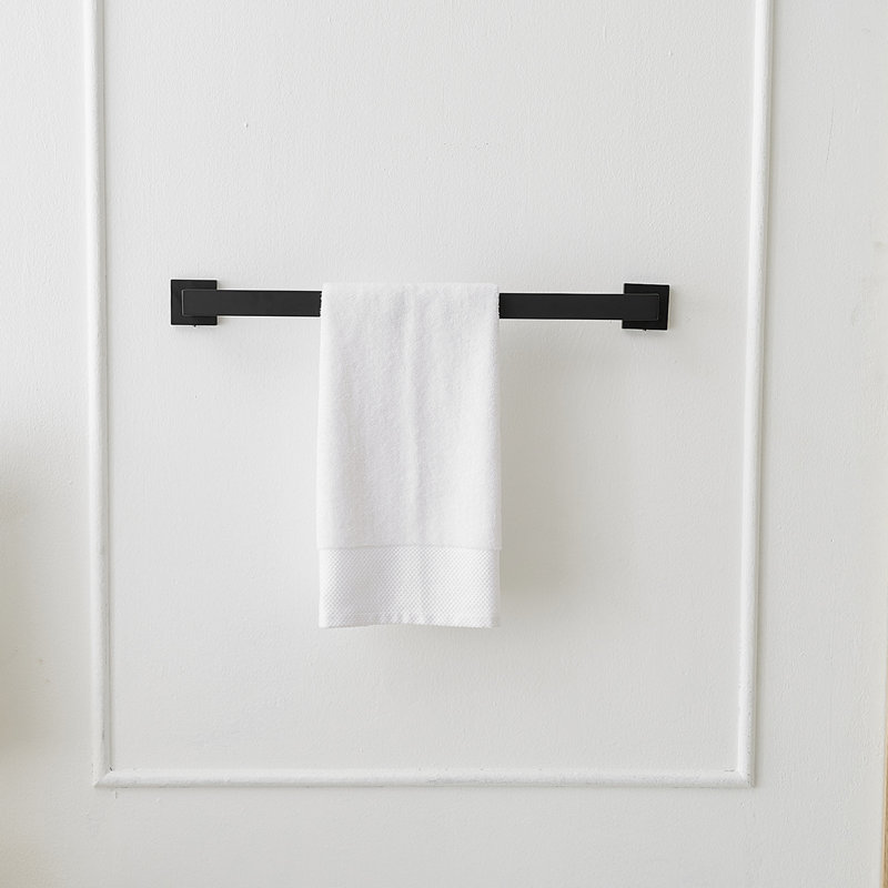 24 po Porte-serviettes mural moderne pour salle de bain, Noir mat