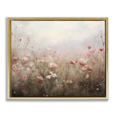 Pastel Pink Meadow Flowers Floating Frame, design by Arlington Prints