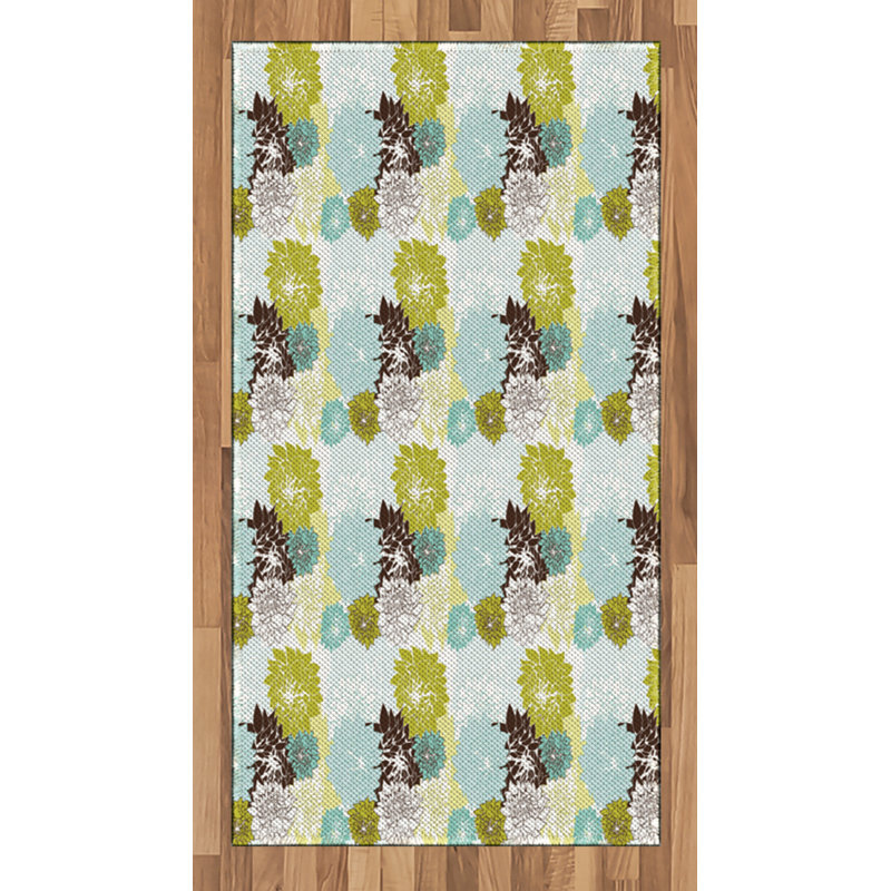 Floral High Density Long Fiber Poly Threads Decorative Area Rug Carpet, Rectangle 2'7" x 5'