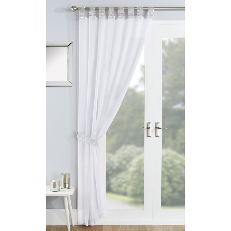 Burger Sheer Curtain Single Panel, 140 W x 122 D cm, White