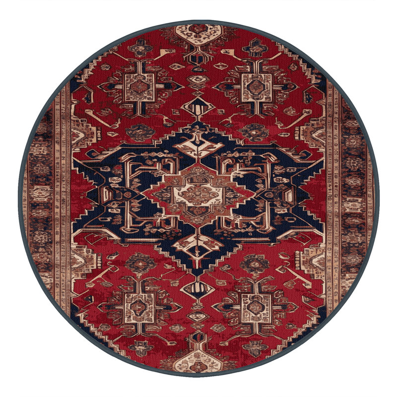 Tapis brun lavable à la machine, Rond 4 pi