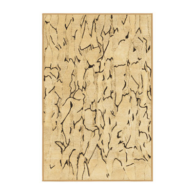 Tapis brun contemporain lavable à la machine 2591
