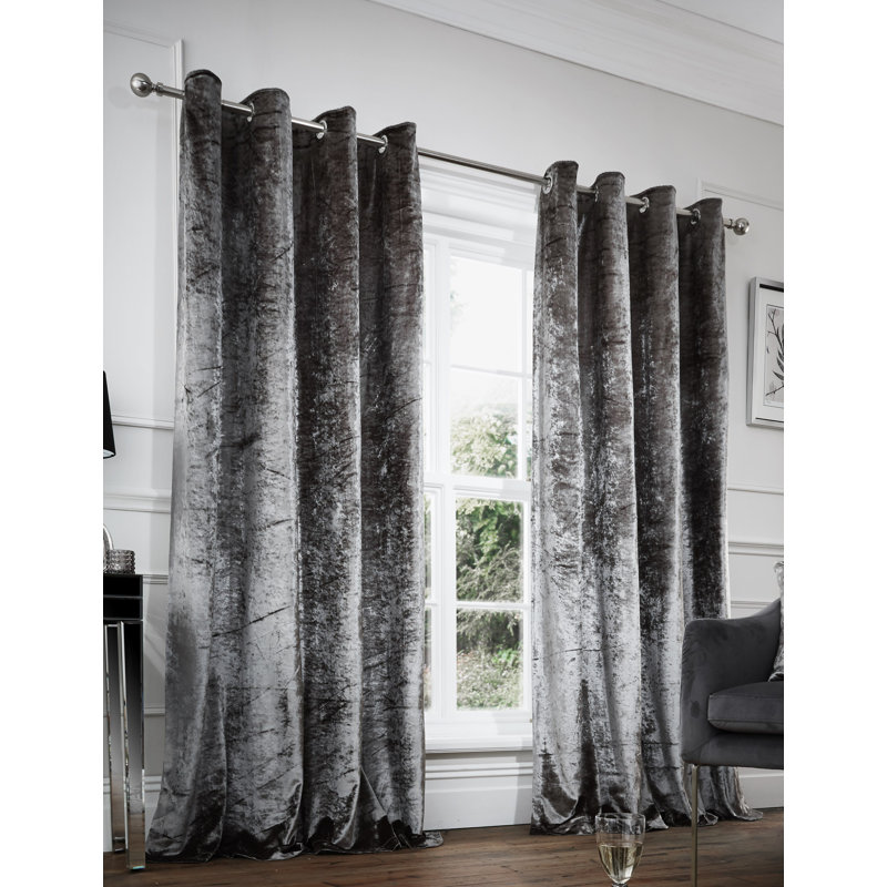 Sheer Curtain Pair, Grey, 168 W x 183 D cm
