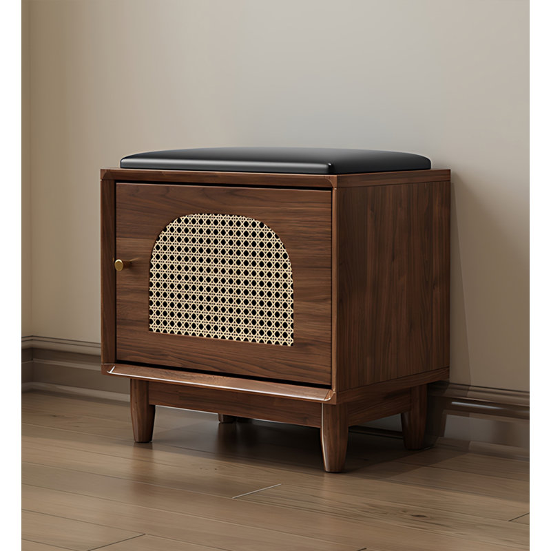 Banc de rangement Mid-Century, Brun