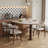 Drennen 71" Modern Oval Dining Table Set With 6 Dining Chairs, Beige Sintered Stone With Storage