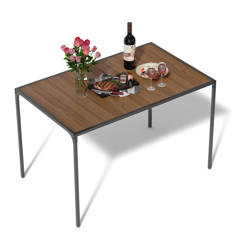 Hararat Modern 5-Piece Dining Set Rectangular Table Upholstered ChairsDining Room Breakfast Nook, Espresso