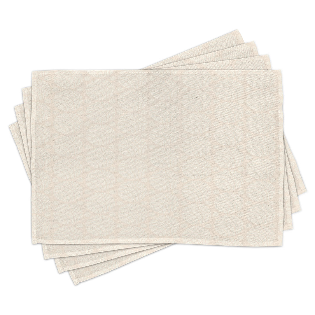 Platzdeckchen 4er-Set, Abstraktes Kreismuster, Creme