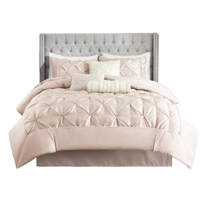 7 Piece Comforter Blush King - , Modern Bedroom Style 7 Soft Decor