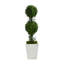 Faux Boxwood Topiary in Metal Planter