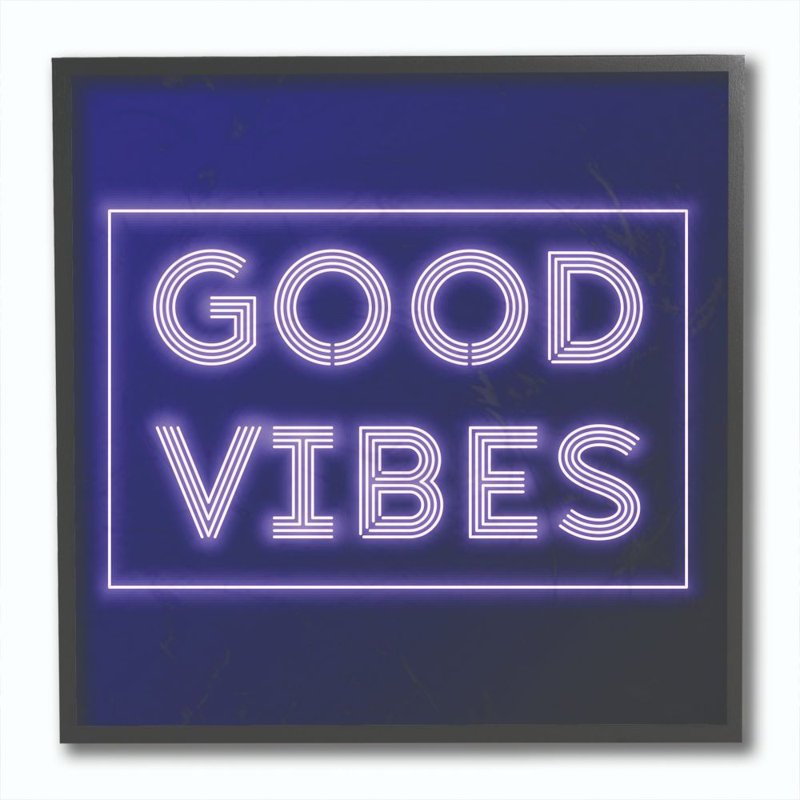 «Good Vibes» par Dawn Vietnam, reproduction d'art texturée, Giclée encadrée noir minuit, H 12 po x l 12 po