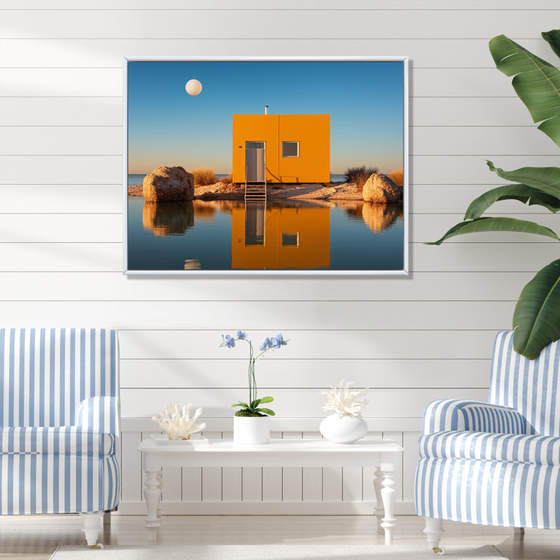 Annia sur toile, Cadre flottant blanc, H 16 po x l 32 po