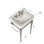 Lavabo de console de salle de bain 23 po, meuble-lavabo mural en céramique blanche avec 3 trous de robinet pré-percés, pieds de support autoportants en acier inoxydable avec barre à serviettes, sans robinet ni couvercle de lavabo
