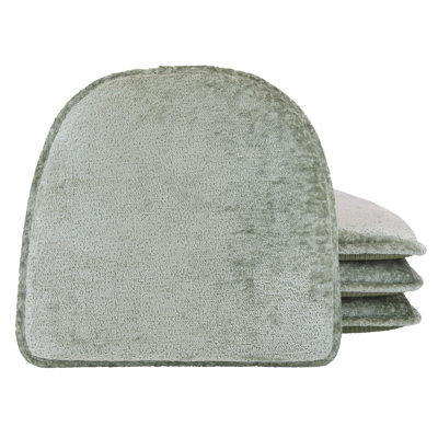 Klear Vu The Gripper Non-Slip Plush Designer Dining Kitchen Chair Pads, 15" x 16" x 2", Set of 8