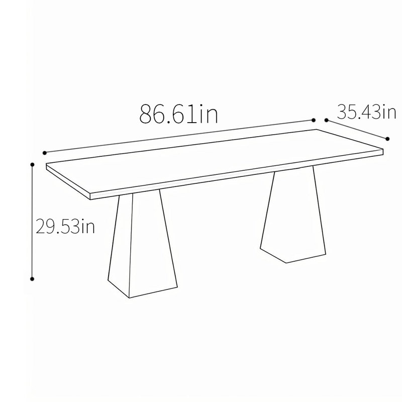 Solid wood versatile dining table, 29.53"H x 86.61"L x 35.43"W