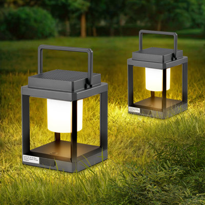 2-Pack Solar Usb 2-in-1 Portable Outdoor Light, LED Rechargeable 3000k Warm White, Ip44 Waterproof And Touch Control