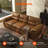 81 Inch Air Leather Sofa For Living Room Three Seater Comfortable Couch, Faux Leather Couch-1278504137