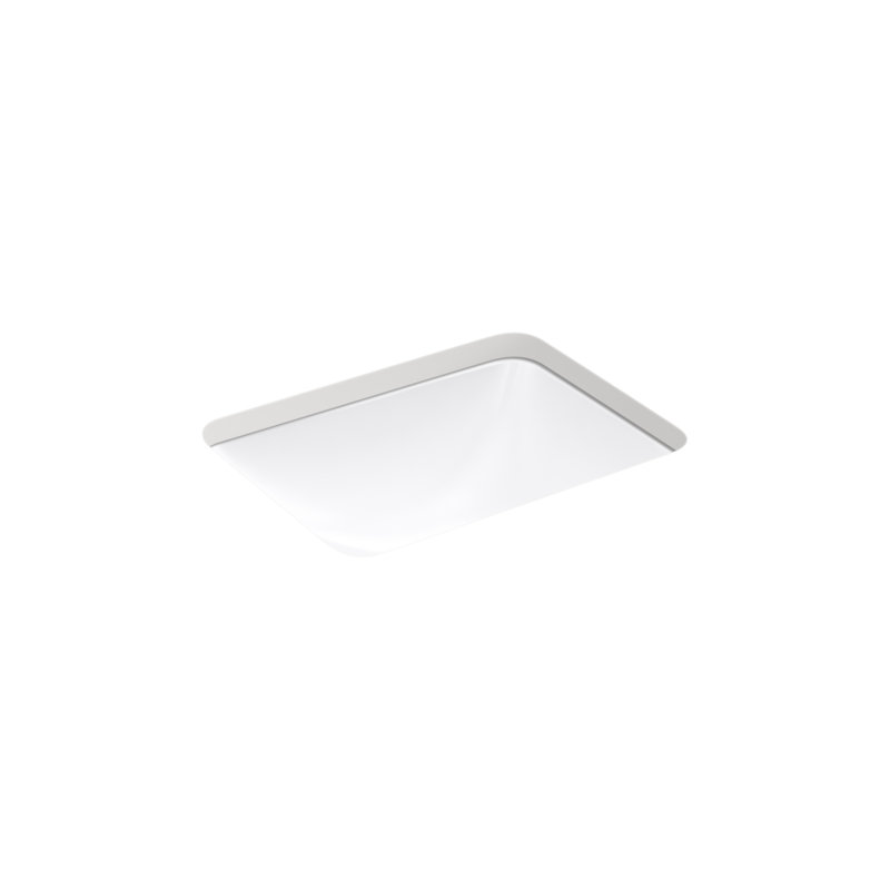 Caxton Kohler Rectangle 20-1/4" Undermount Bathroom Sink with Overflow, White
