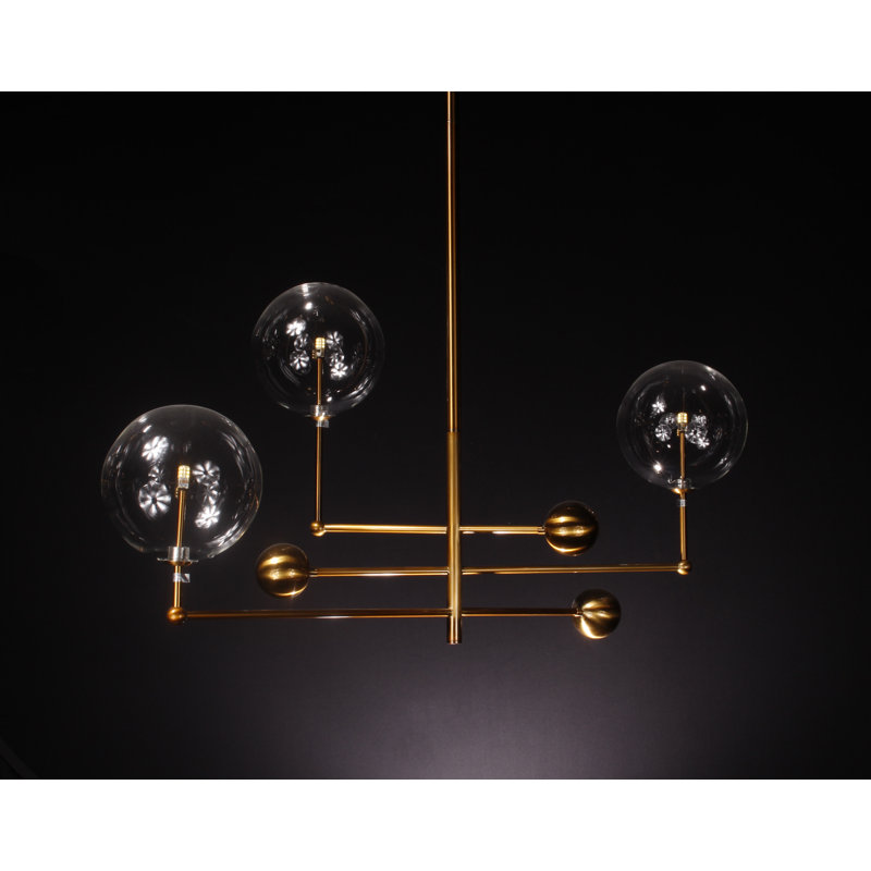 Lustre linéaire 3 lumières spoutnik modern Albany
