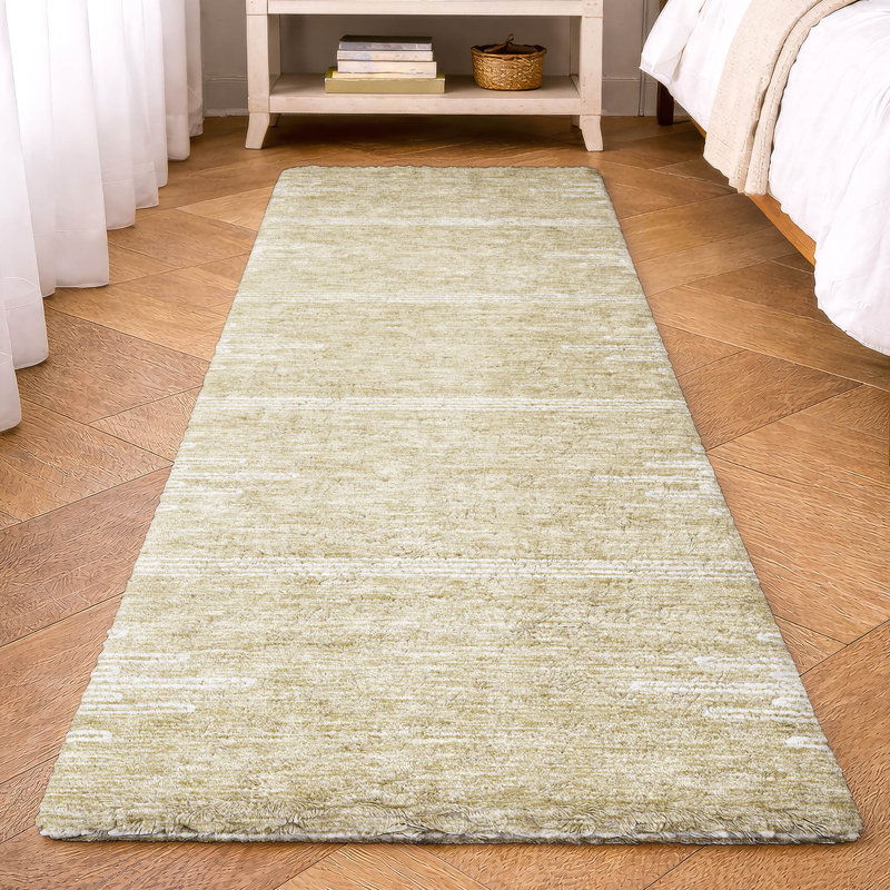 Tapis à poil long de qualité supérieure lavable à la machine ADS647, Beige, Tapis de couloir 2 pi 3 po x 7 pi 6 po