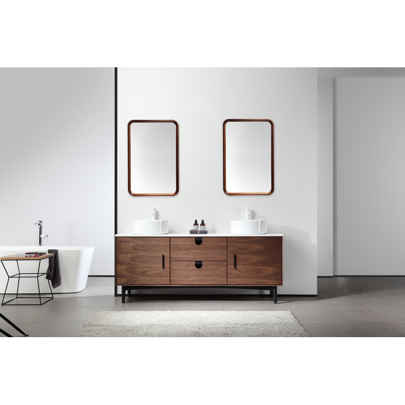 Vela Mirror, Walnut, 35.5" x 23.5"