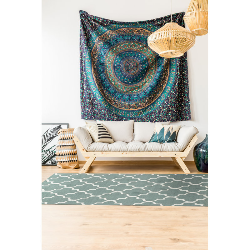 Tapis vert en laine touffeté à la main Durrant