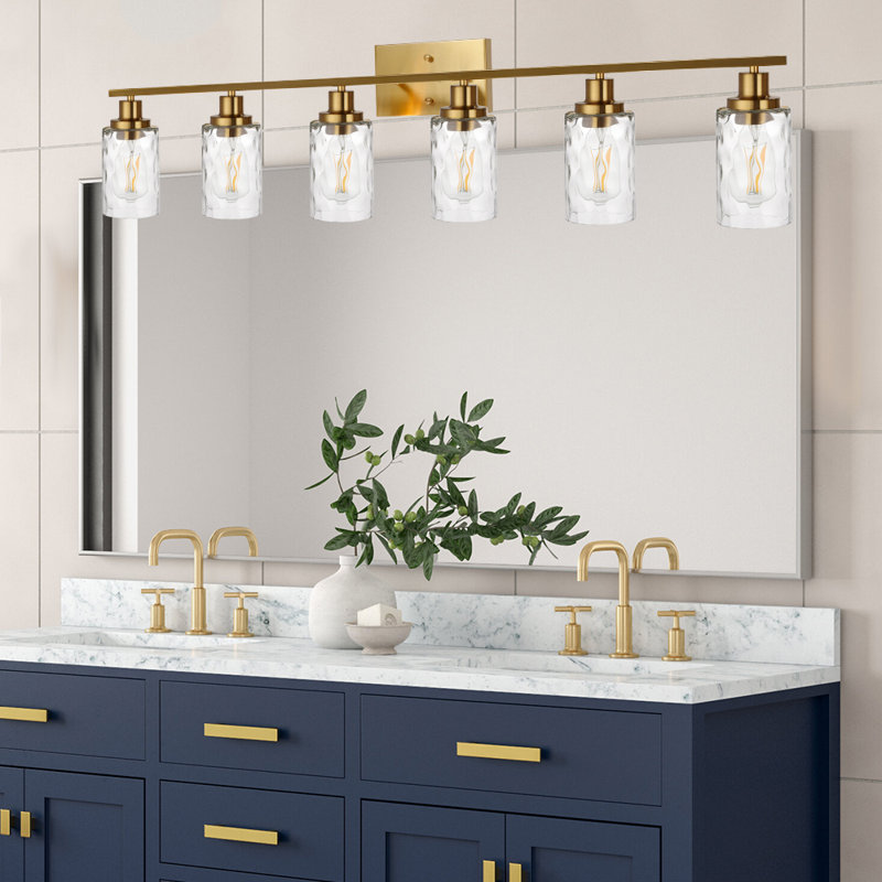 6 - Light Dimmable Vanity Light, Brass