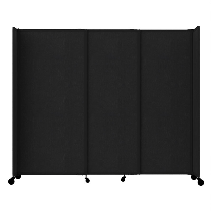Cloison portative coulissante en tissu StraightWall, H 90 po x l 186 po x P 1 po, Noir, noir, noir, noir