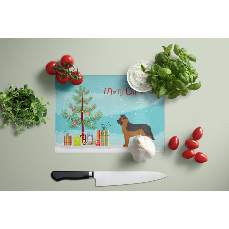 Havapoo #1 Christmas Tree Glass Cutting Board Large-bo3, German Shepherd Mastiff Mix