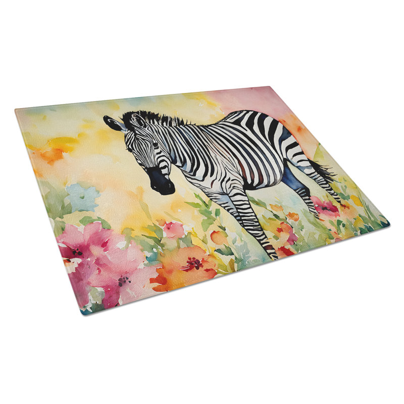Zebra Glass Cutting Board Large