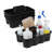 Ultimate CleanPro Portable Caddy Set - 4 Pack Black Organizer with Handle for Efficient Cleaning Supplies Storage