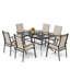 Ensemble de salle à manger rectangulaire en aluminium pour 6 personnes 58,9 po Leonard-2076670672