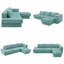 Canapé modulaire en forme de L de 113 po avec coussins double couche, revêtement en chenille, dossier rembourré, accoudoirs carrés, dossiers amovibles, canapé d'angle à 4 places pour le salon-1559929060