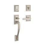 Prestige Torrey Pines Handleset with Single Cylinder Deadbolt and Torrey Door Lever and Torrey Rosette