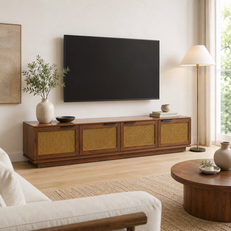 Meuble télé 79 po pour téléviseur de 85 po ou moins avec rangement