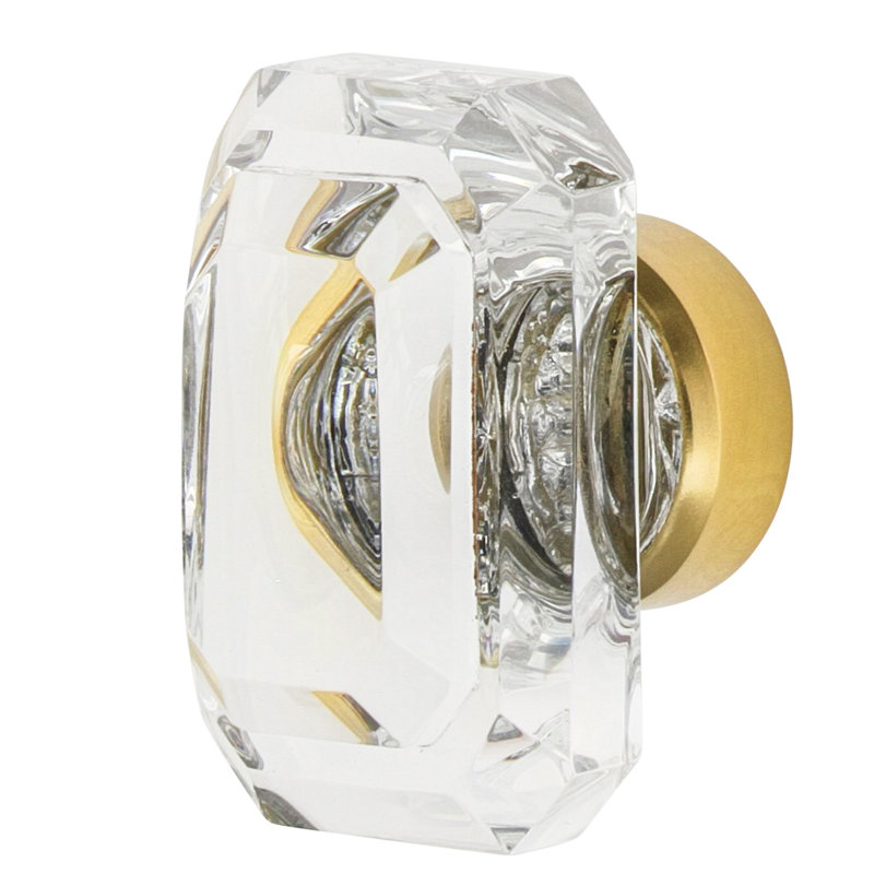 Gem Clear Crystal Crystal 1 9/16" Cabinet Knob, 1 3/4", Unlacquered Brass