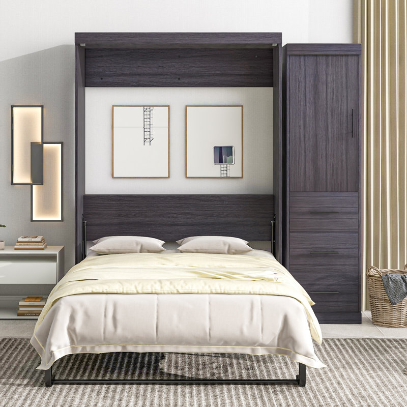 Lit escamotable avec garde-robe et tiroirs Murphy, Lit double