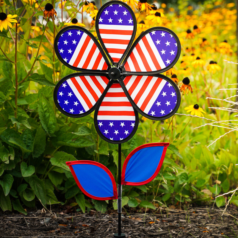 Fleur patriotique 12 "avec feuilles
