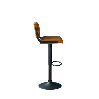 Swivel Upholstered Adjustable Height Counter Stool with Metal Frame