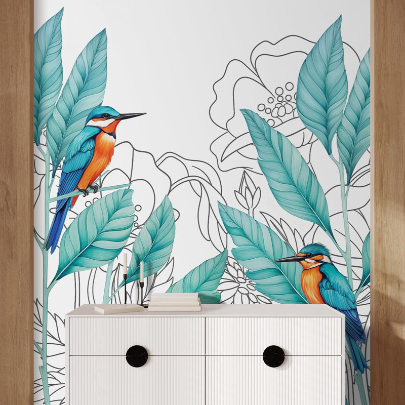Tropical Leaf Peel & Stick Floral, 132" L x 48" W