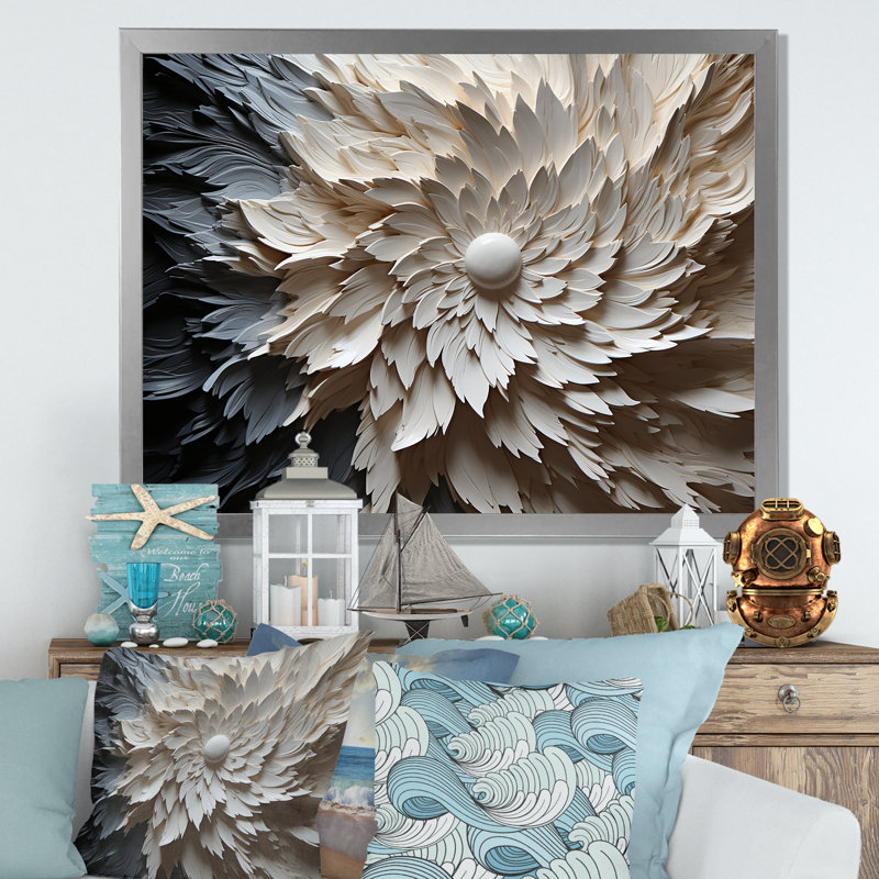 Minimalism Beauty Serenity Art I - Minimalism Wall Art, White Floater Framed, 24" H x 32" W x 1" D