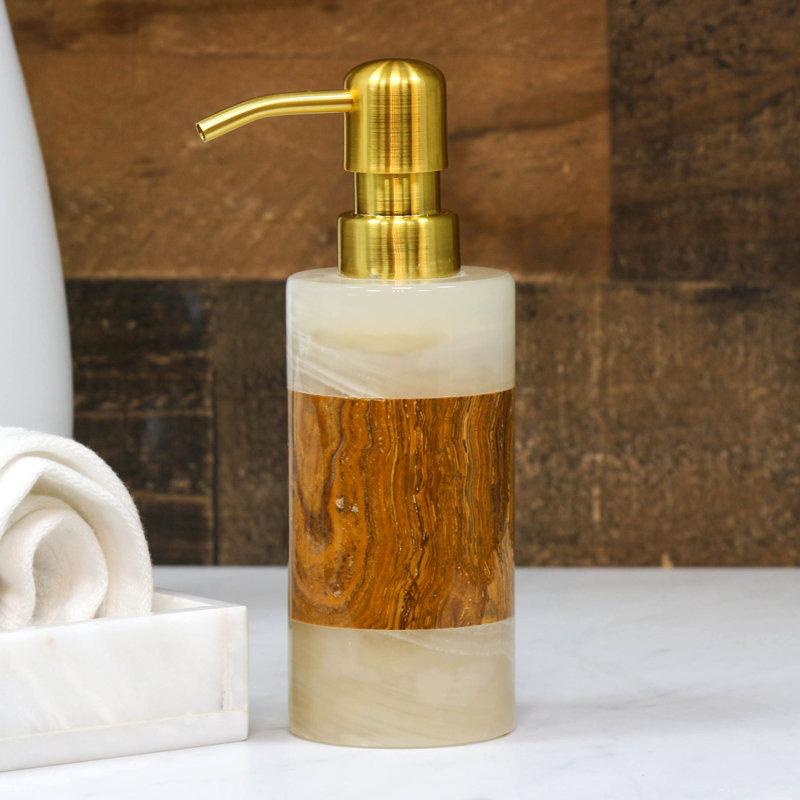 Abbiegale Marble Soap / Lotion Dispenser, Green/Amber