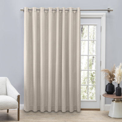 Jaronda Solid Room Darkening w/ Soft Sheen Fabric, Lined Grommet Single Double-Wide Patio Curtain Panel
