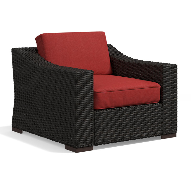 Chaise de patio avec coussins, Rouge