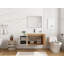 Meuble-lavabo mural avec 2 portes et tablettes de rangement latérales-129705308