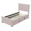 Lit plateforme tapissier avec lit gigogne-106868240