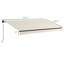 Auvent de jardin -, rétractable manuellement, 13 pi x 10 pi, manivelle rétractable beige et blanche 10 pi, tissu protégé